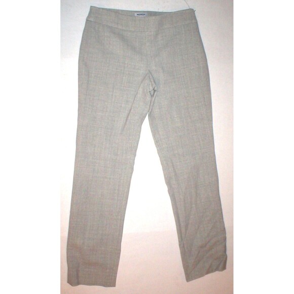Womens Worth New York Pants Gray White Slacks Office 4 NWT $448 Wool Lined
